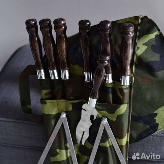 Шампура набор подарочный 6шт с мангальницей