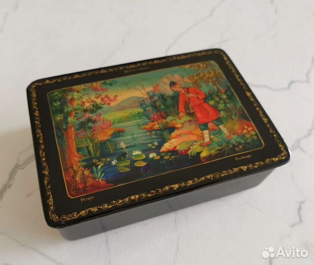 Шкатулка Мстера Палех СССР 60х Царевна-лягушка