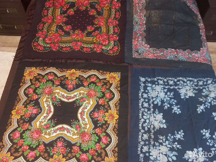 Платки: павлопосадские, оренбургские, хлопок