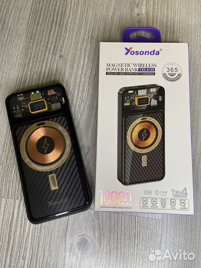 Power Bank 10000 мАч 4в1 Беспроводная магнитная