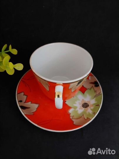 Кофейная/чайная пара, масленка фарфор СССР