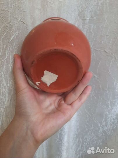 Глиняная крынка, крынка небольшая. Ваза для цветов