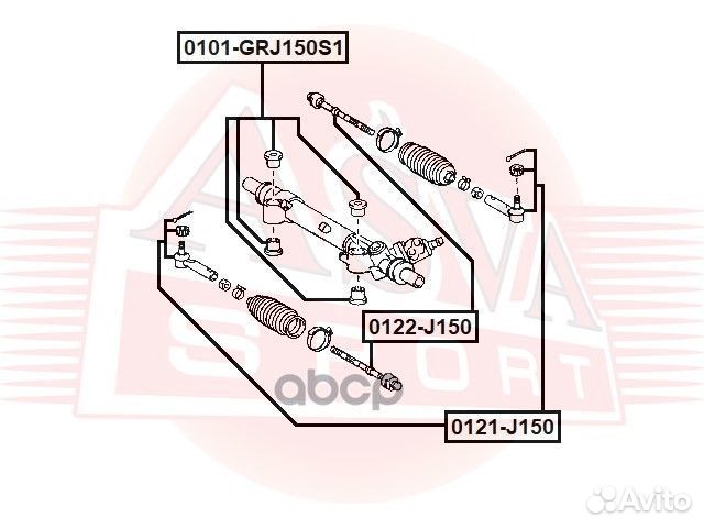 Сайлентблок рулевой рейки (комплект) 0101grj150s1