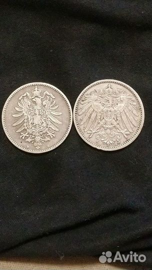 1 марка Германия 1875 и 1915 года