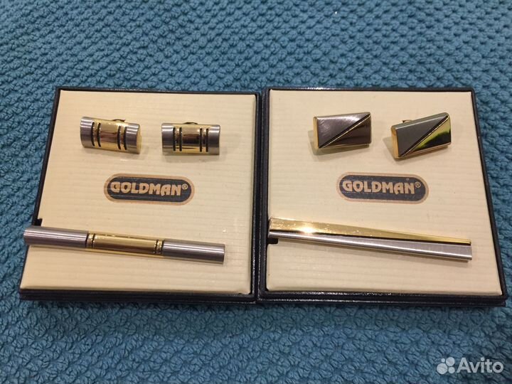 Зажим для галстука и запонки - комплект