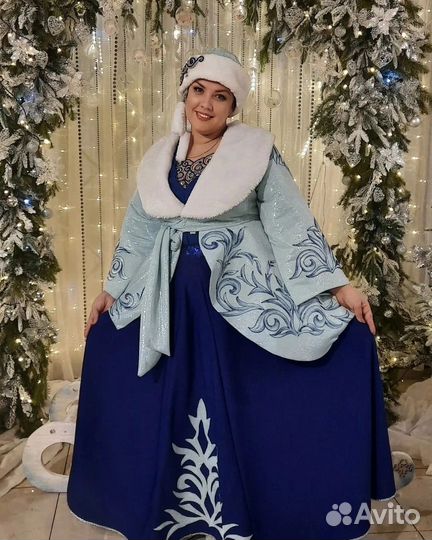 Костюм Снегурочки, корона, кокошник