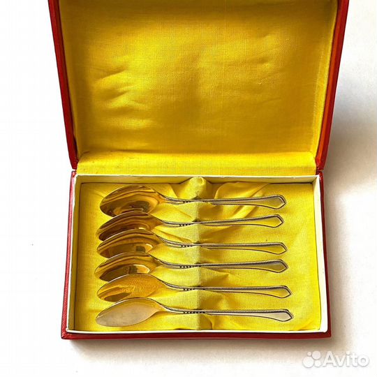Комплект кофейных ложек времён СССР. Мельхиор