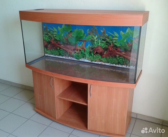 Аквариум300 полукруглый свет биофильтр тумба