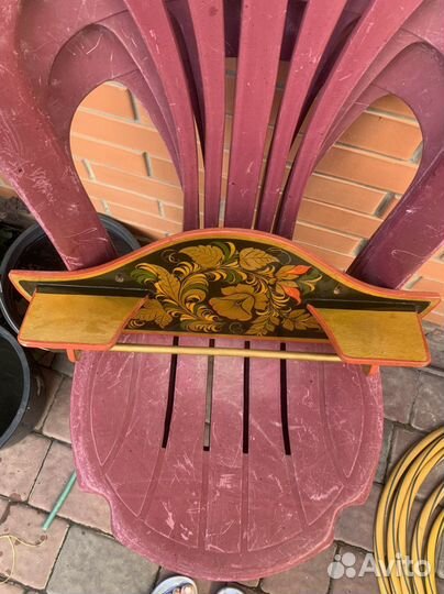 Полочка для полотенца хохлома настенная