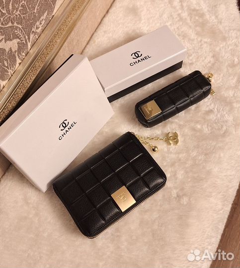 Chanel 3в1 кошелёк/обложка для паспорта/ключница