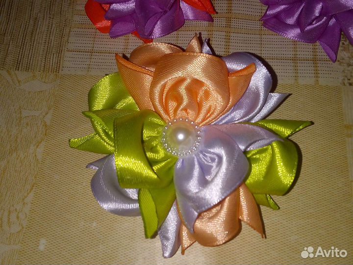 Заколочки канзаши на резиночках