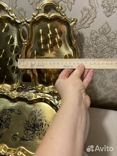 Поднос латунный винтажный