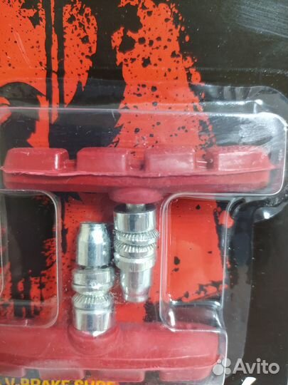 Тормозные колодки под V-Brake, 70мм., 2шт, красные