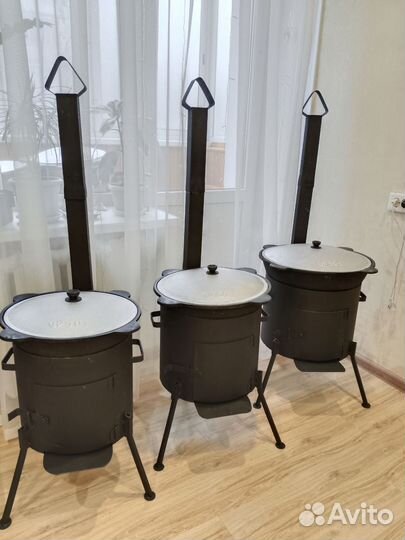 Печь под казан 2мм + казан чугунный