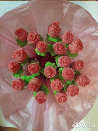 Букеты из атласных лент,мармелада и бабочек