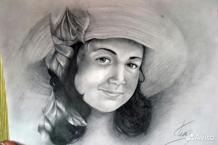 Портрет по фото карандашом