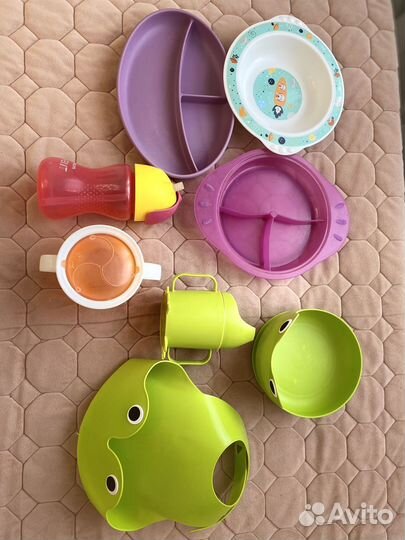 Детская посуда ikea,поильник avent,непросыпайка