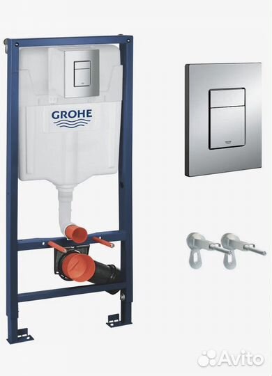 Унитаз подвесной торнадо с инсталляцией Grohe