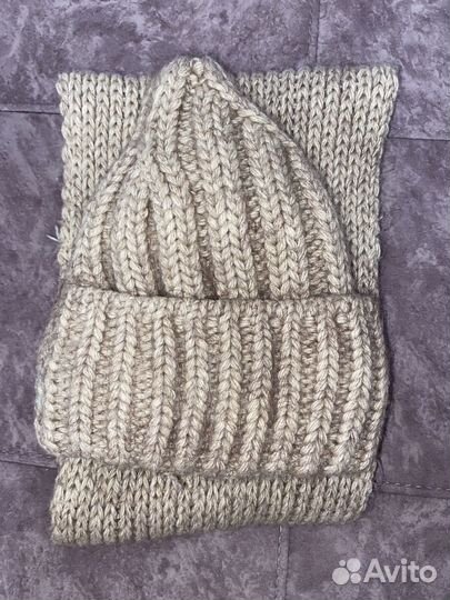 Комплект шапка и снуд женский зимний