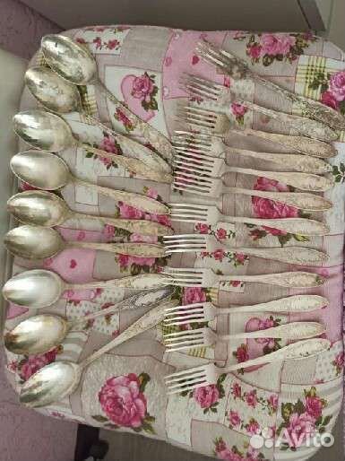 Мельхиор СССР вилки ложки чайные десертные