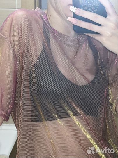 Футболка сетка женская оверсайз