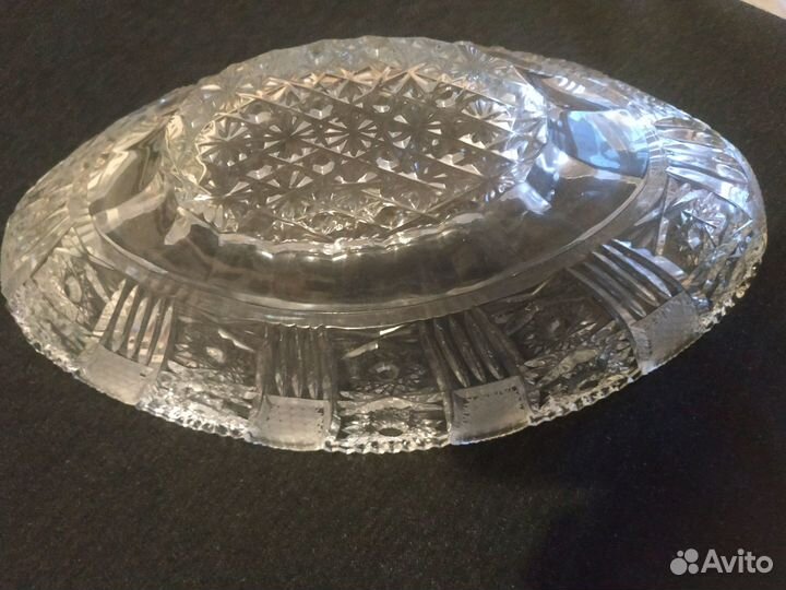 Ладья для фруктов хрустальная
