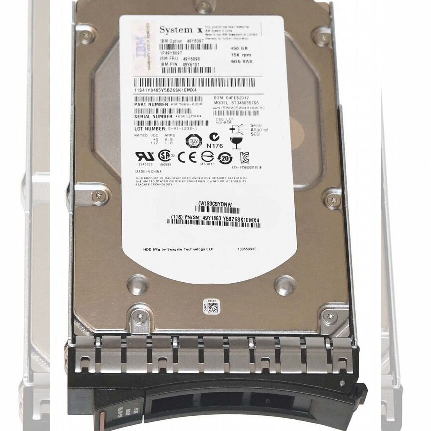 [49Y6098] Жесткий Диск Ibm 450gb 15000 Sas 3,5" Hdd 49y6098