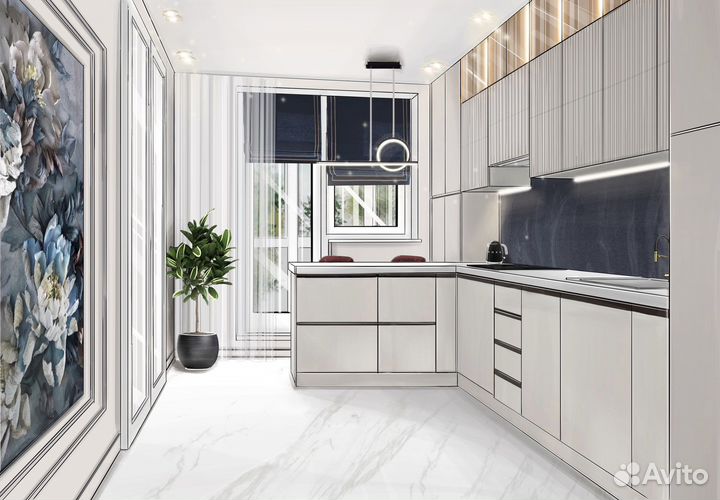 Скетч-визуализация интерьера