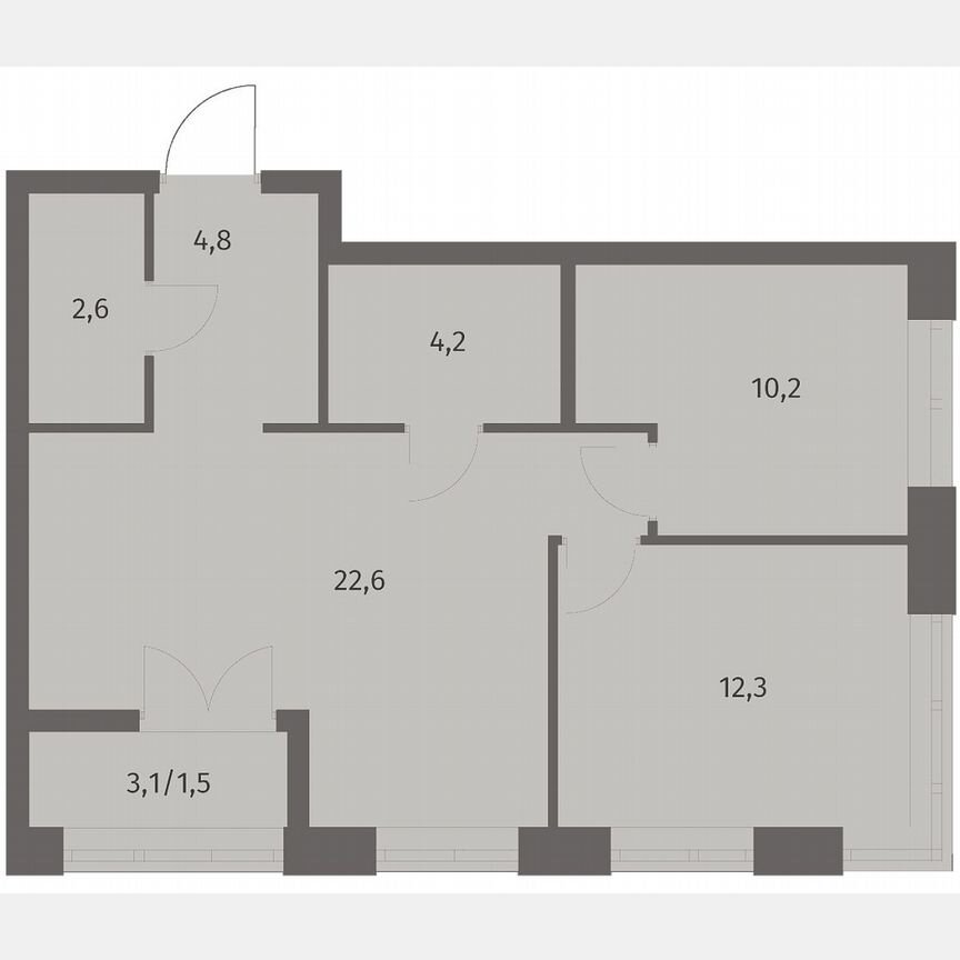 2-к. квартира, 58,3 м², 7/11 эт.