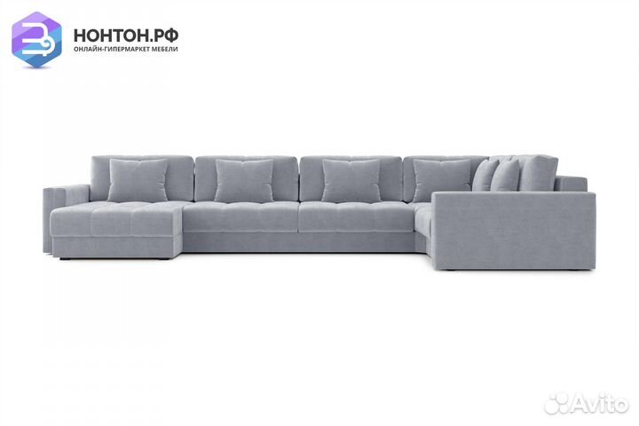 Диван п-образный тик-так Монарх серый