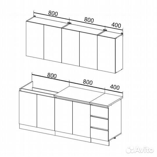 Кухонный гарнитур 2м в наличии
