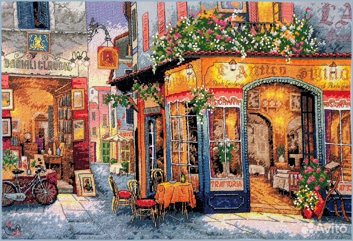 Вышитая картина Европейское бистро