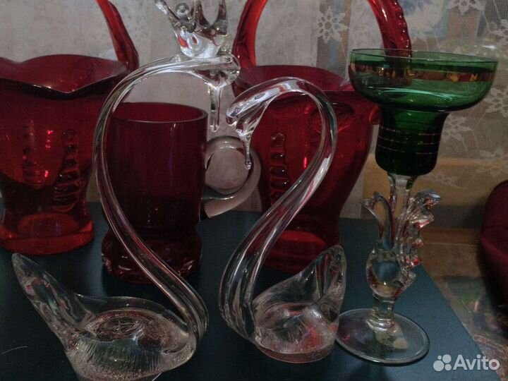 Конфетницы рубиновое цветное стекло СССР