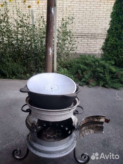 Печь для казана с трубой