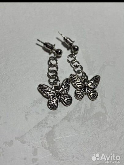Серьги бабочки