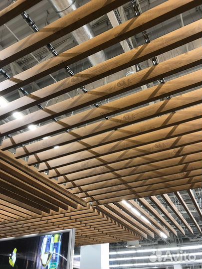 Кубообразный потолок под дерево, рейка под дерево