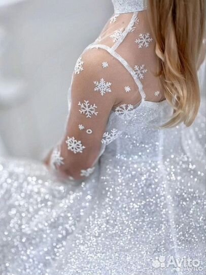 Платье снежинки 110-116 снежность