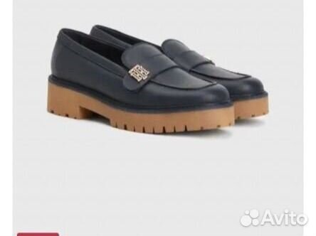 Лоферы tommy hilfiger 40 женские натуральная кожа