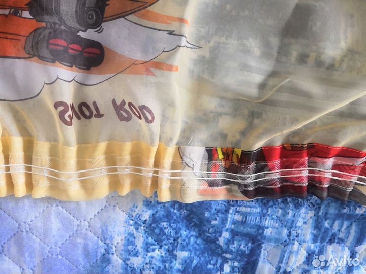 Тюль для детской Тачки