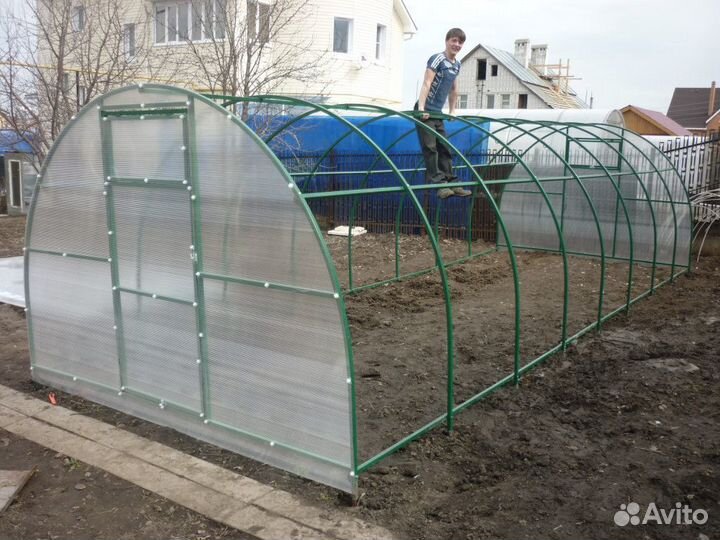 Теплица усиленная 8 метров труба 20х20