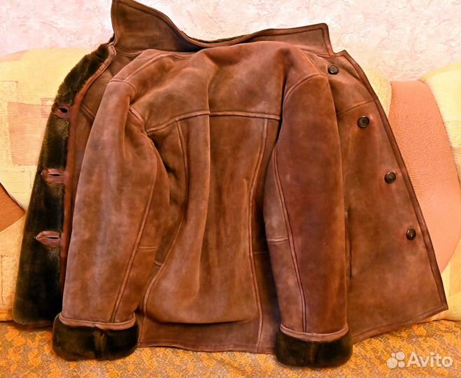 Дубленка мужская кожаная из искусственного меха