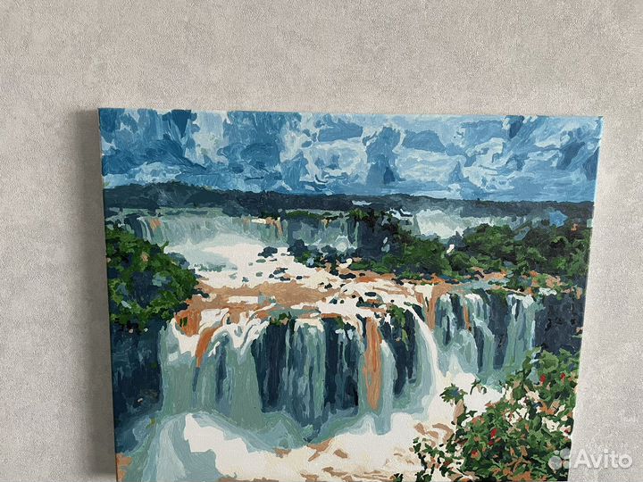 Картина нарисована акрилом «Ниагара Фолс» 40х50