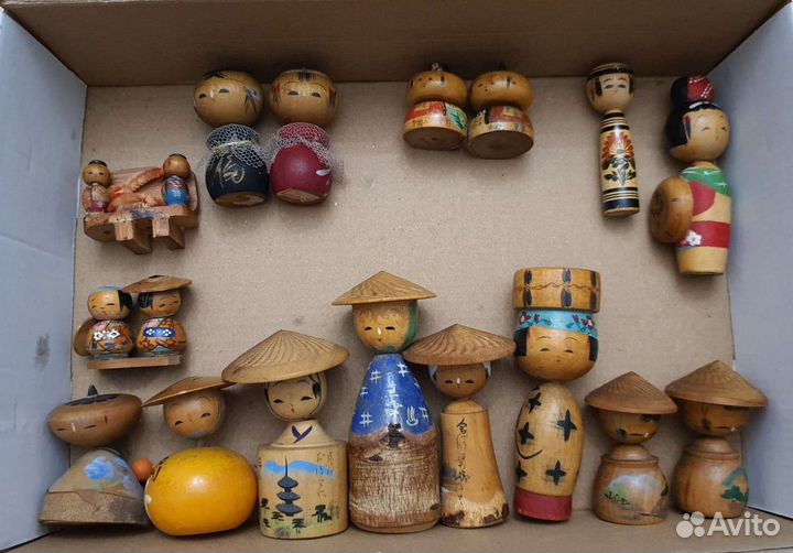 Кокеши, японские деревянные куклы, винтажные
