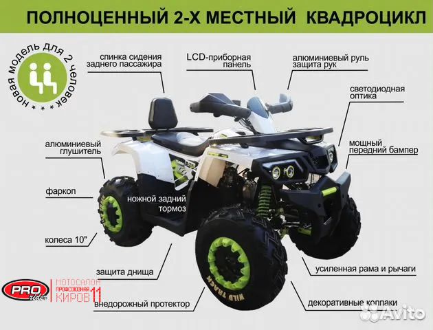 Квадроцикл Motoland ATV 200 wild truck LUX 2 места