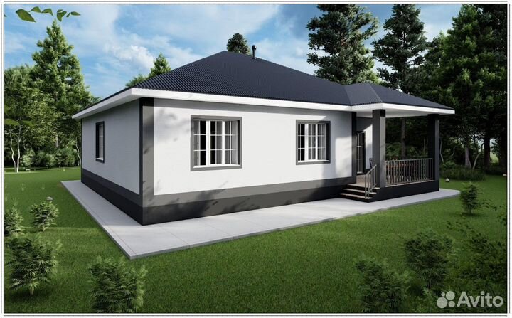 Проект дома 140кв.м 4 спальни большая кухня