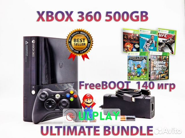 Xbox 360 500Gb + freeboot + 140 игр