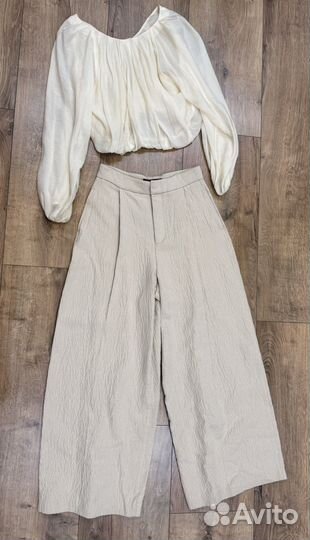 Брюки палацо zara и блузка