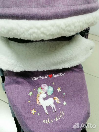 Новые санки-коляска Ника 7-8K (с единорогом)