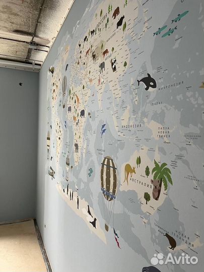 Монтаж бесшовных фотообоев