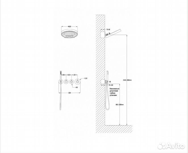 Душевая система скрытого монтажа Grocenberg
